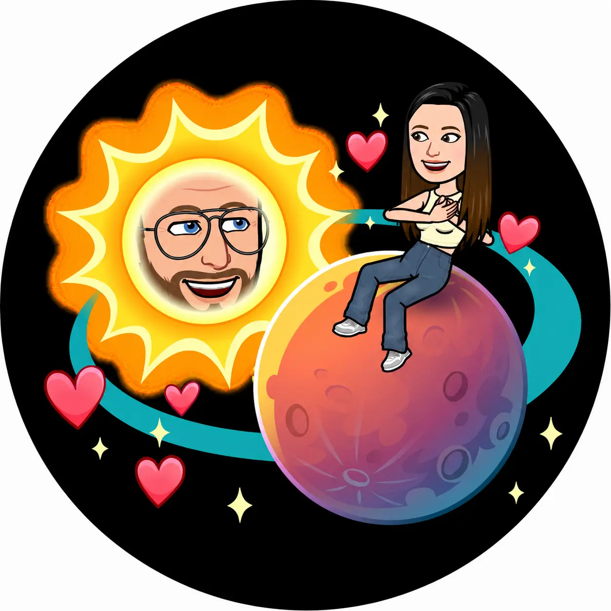 Mercury Snapchat planet badge red hearts #1 best friend