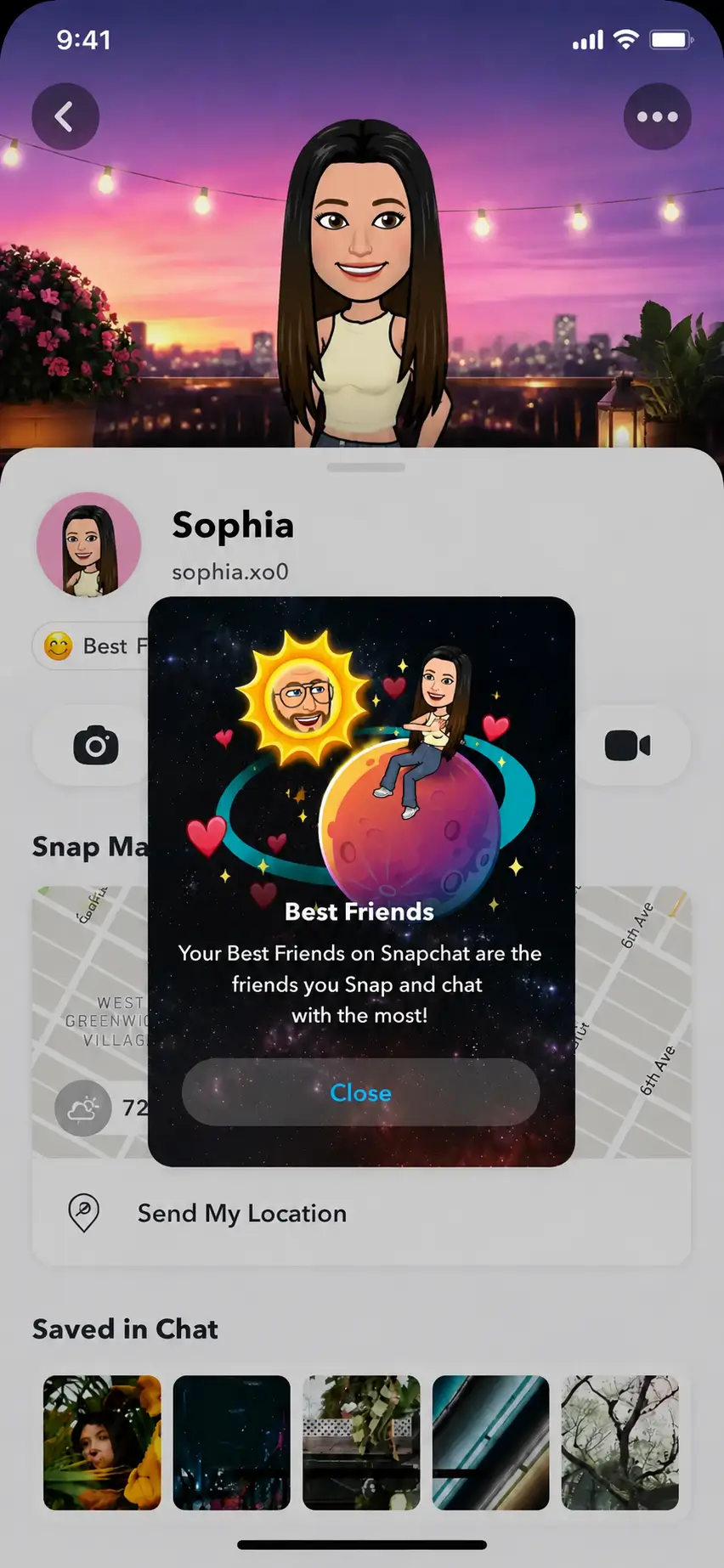 Mercury vs Mars Snapchat planet badge comparison — Mercury has red hearts, Mars has blue purple hearts
