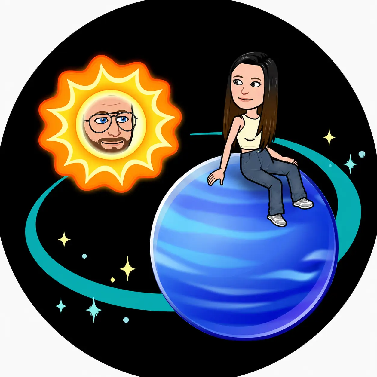 Neptune blue Snapchat planet badge stars #8 best friend